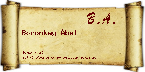 Boronkay Ábel névjegykártya