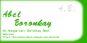 abel boronkay business card